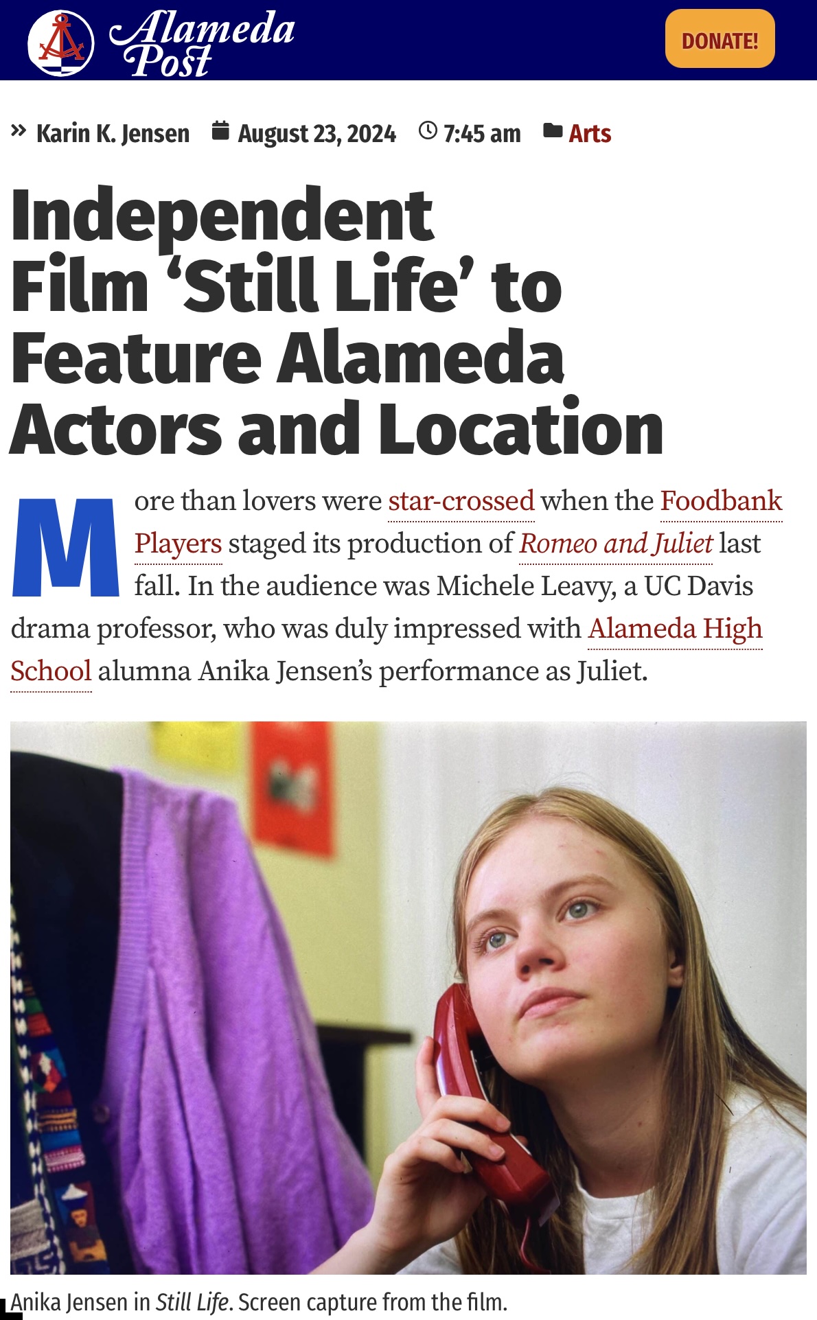 Alameda Post article